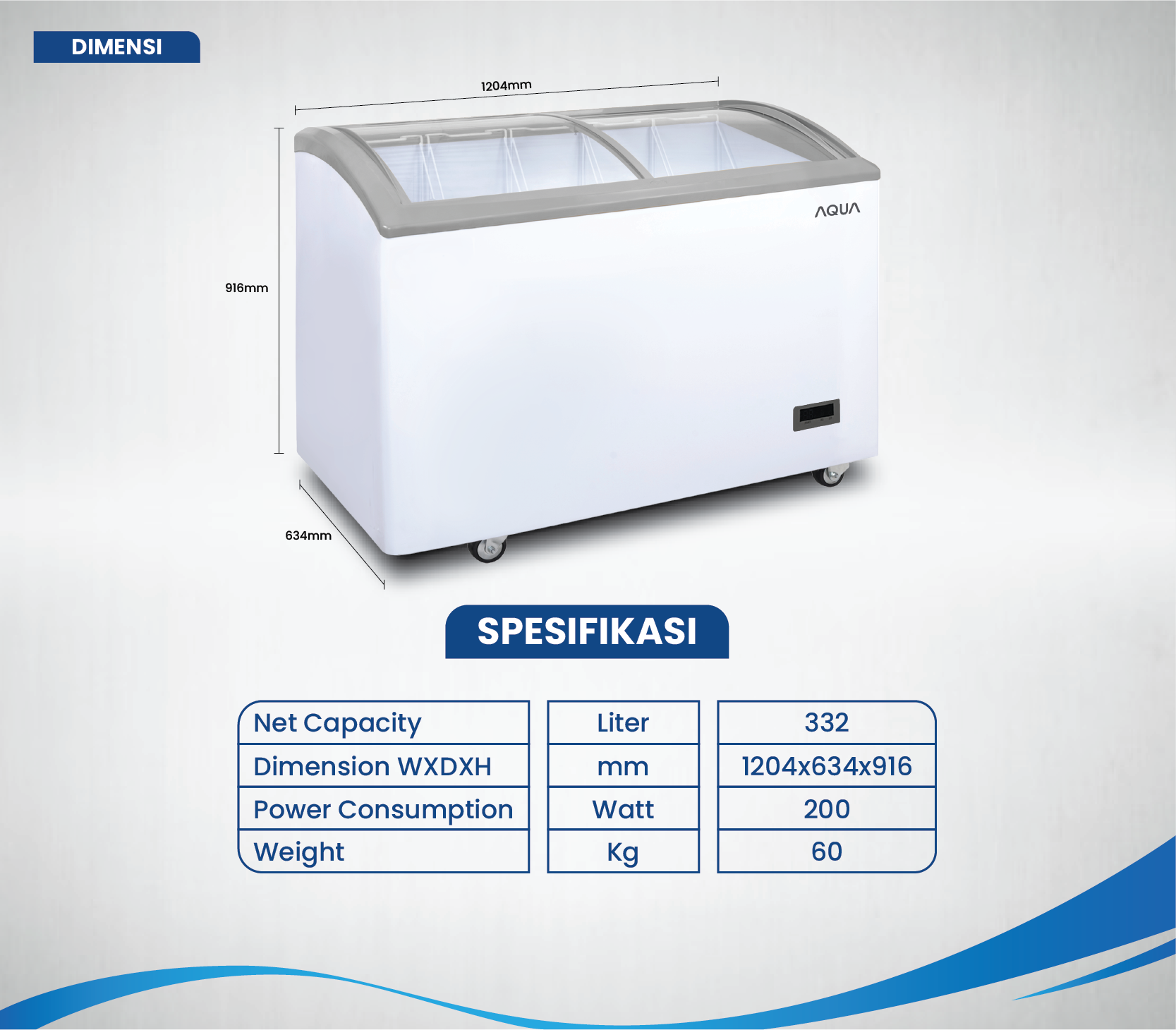 CHEST FREEZER AQUA Elektronik AQF-332SD