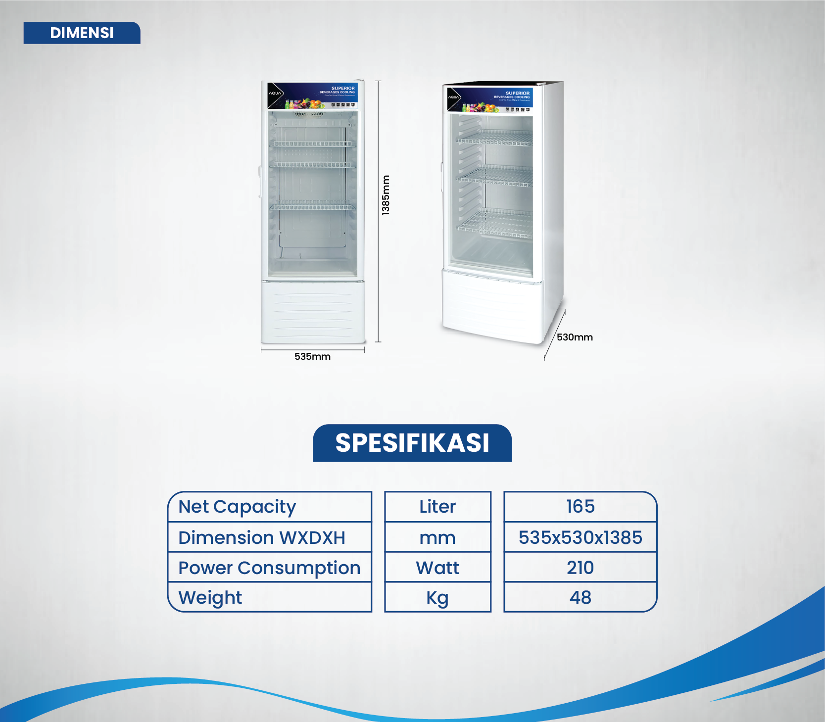 Showcase Cooler AQUA Elektronik AQB-180