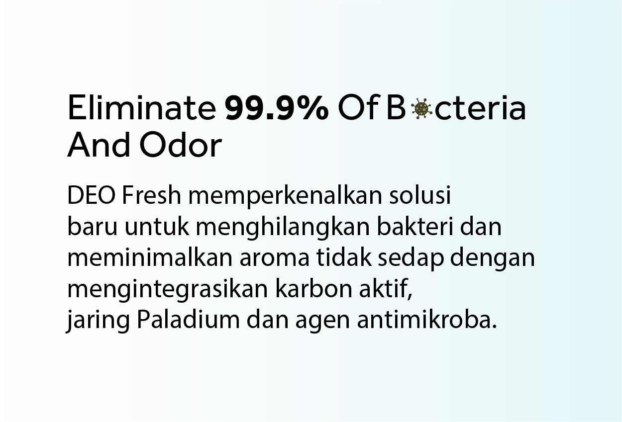 Eliminate 99,9% Of Bacteria And Odor