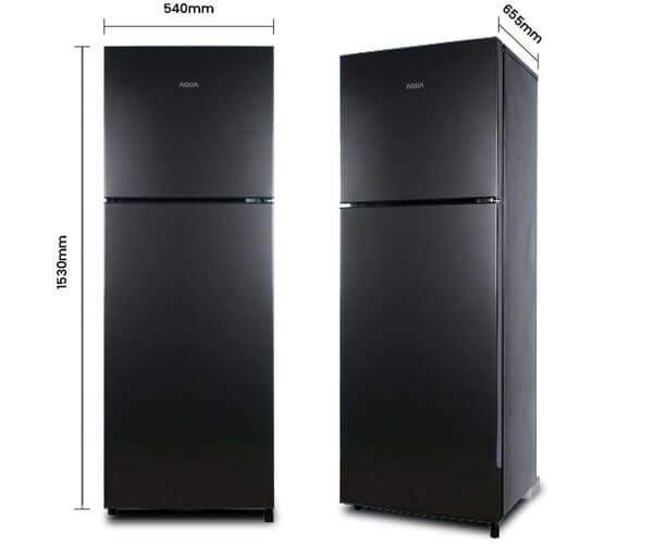 Kulkas AQUA Elektronik AQR-D270 Dimensi WxDxH 540x655x1530