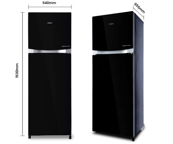 Kulkas AQUA Elektronik AQR-D275R Dimensi WxDxH 540x655x1530
