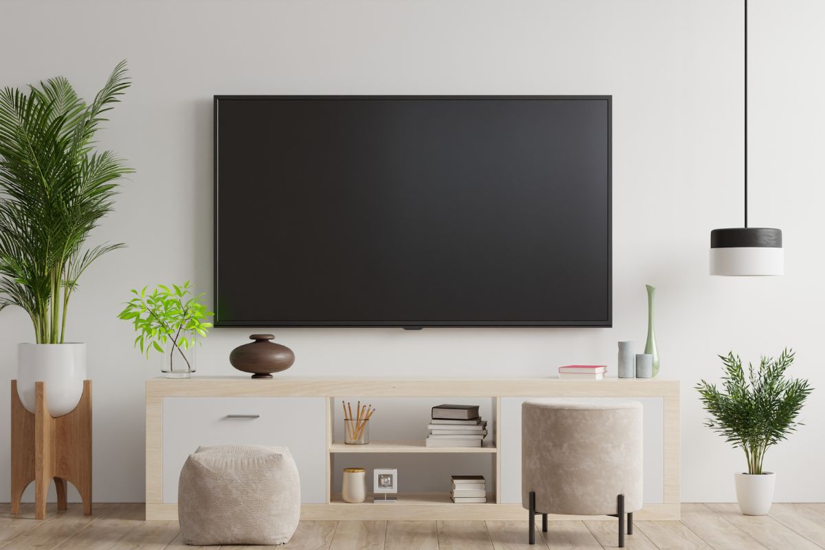 tv led di ruang tamu