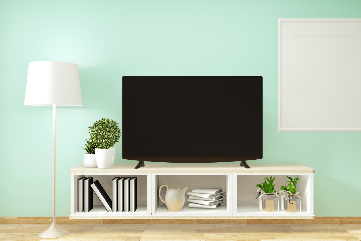 ruang tamu dengan warna mint